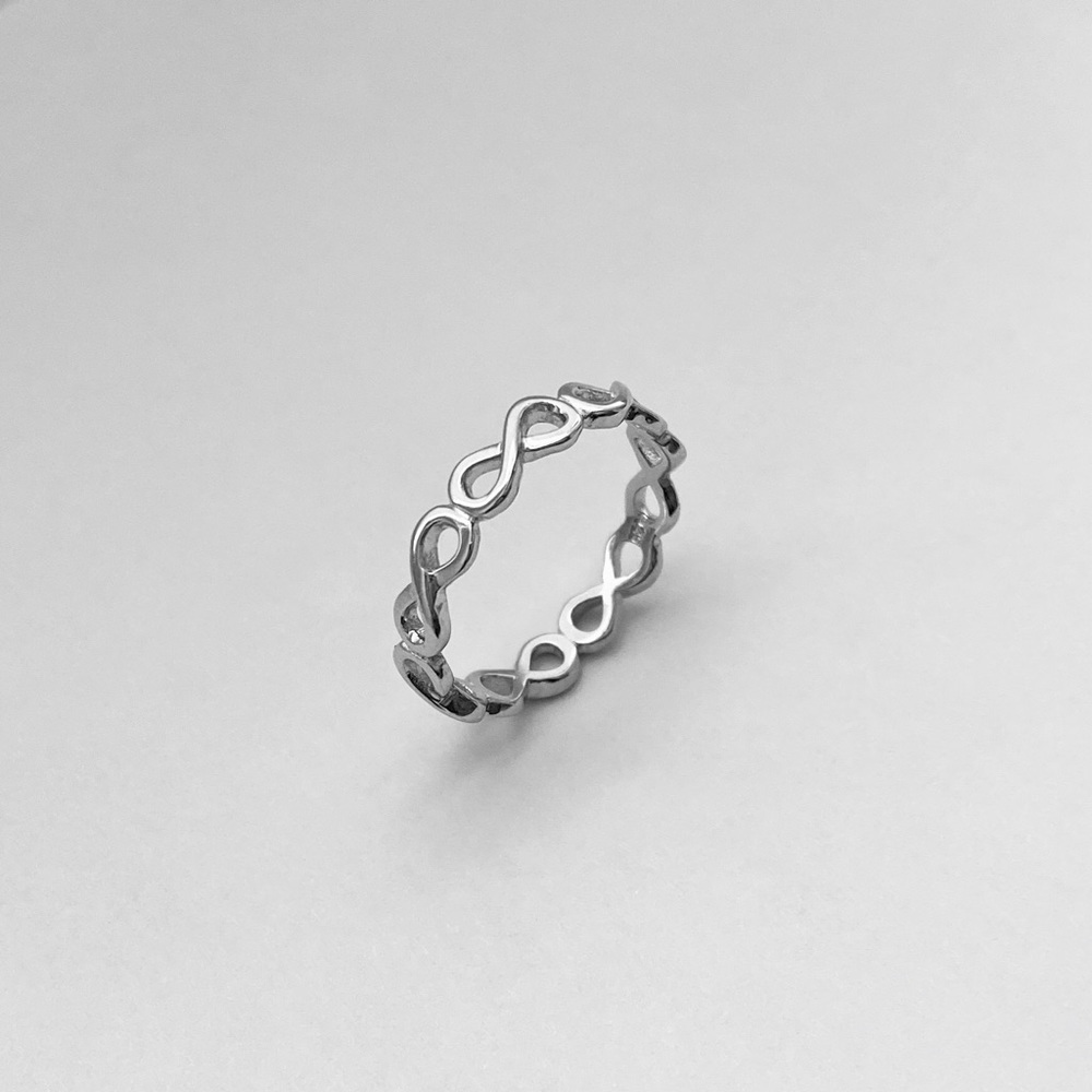 Sterling Silver Eternity Infinity Ring, Wedding Bands, Love Ring, Silver Rings - Picture 2 of 8